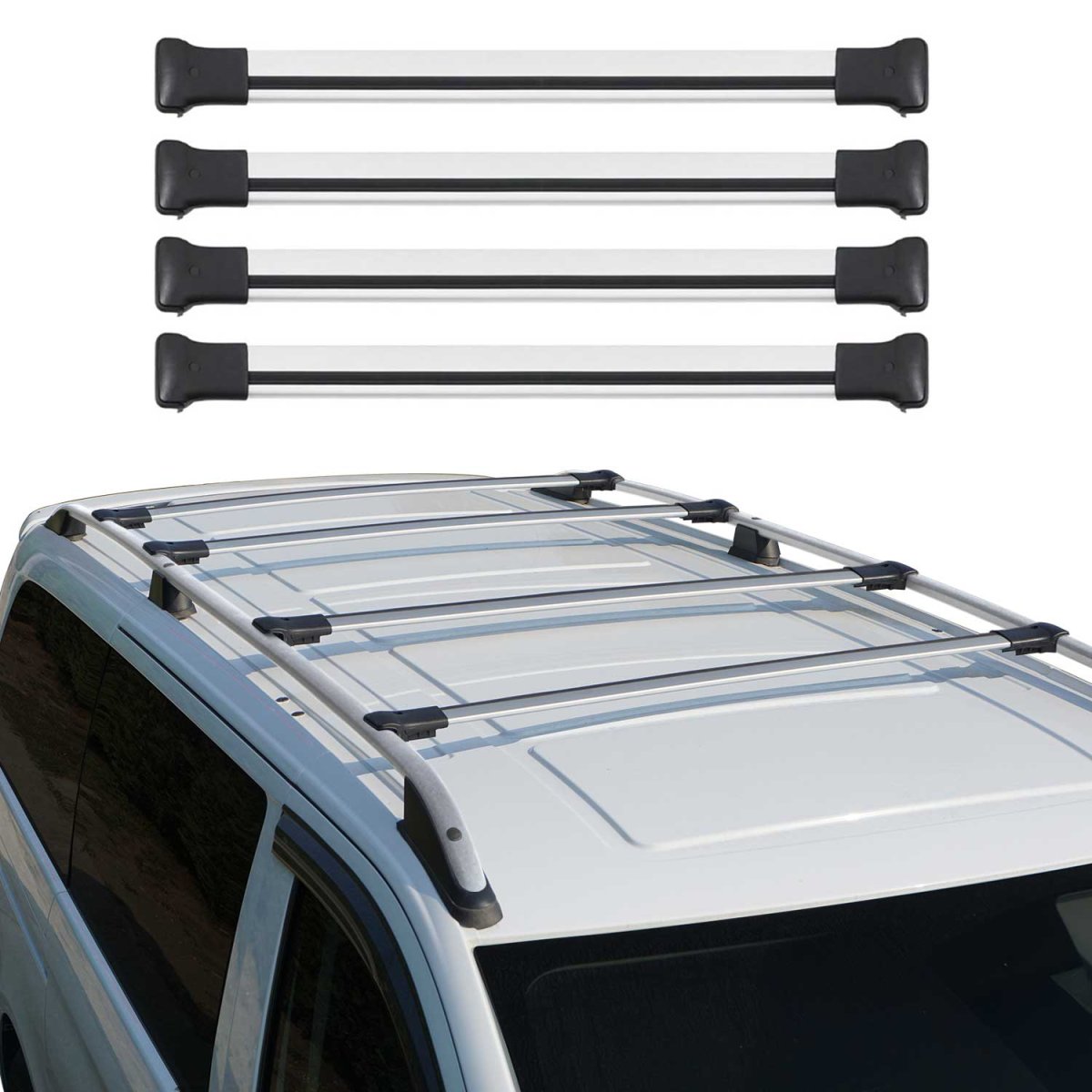 Ford Transit Roof Rack Cross Bars - Omac - Elegance V1 - Gray - 2015-2025